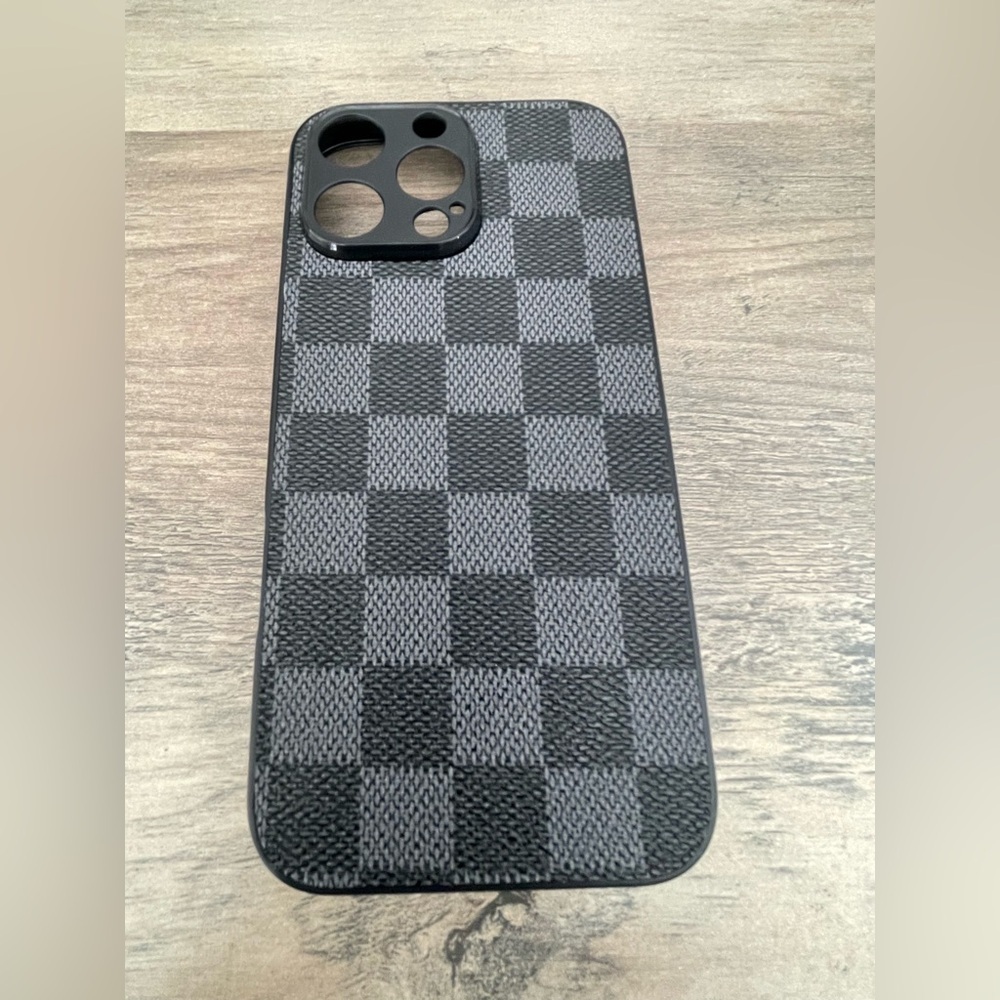 Black Checkered Phone Case 15 Pro max